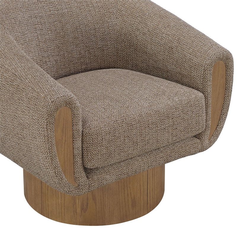 Meridian Furniture Avella Brown Interwoven Fabric Swivel Accent Chair