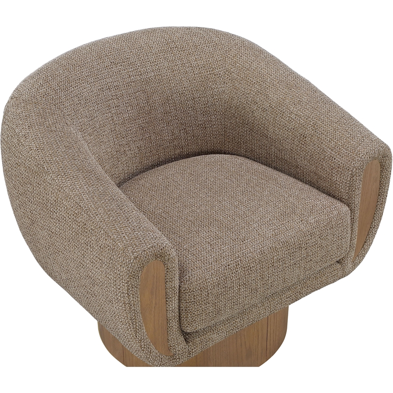 Meridian Furniture Avella Brown Interwoven Fabric Swivel Accent Chair