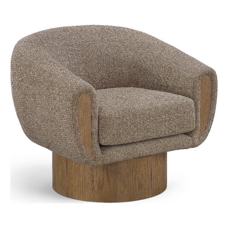 Meridian Furniture Avella Brown Interwoven Fabric Swivel Accent Chair