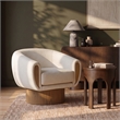 Meridian Furniture Avella Cream Interwoven Fabric Swivel Accent Chair