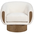 Meridian Furniture Avella Cream Interwoven Fabric Swivel Accent Chair