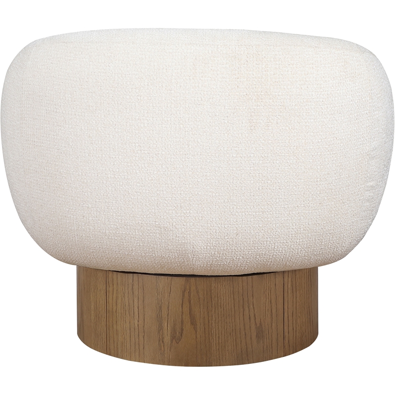 Meridian Furniture Avella Cream Interwoven Fabric Swivel Accent Chair