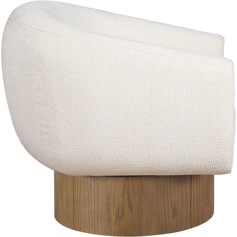 Meridian Furniture Avella Cream Interwoven Fabric Swivel Accent Chair