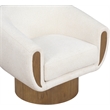 Meridian Furniture Avella Cream Interwoven Fabric Swivel Accent Chair