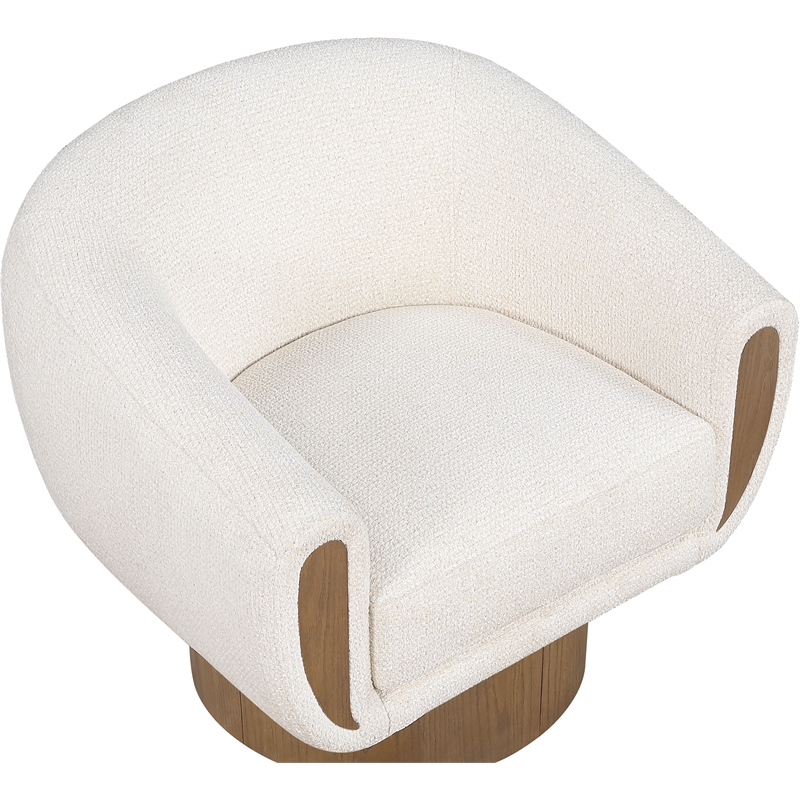 Meridian Furniture Avella Cream Interwoven Fabric Swivel Accent Chair