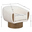 Meridian Furniture Avella Cream Interwoven Fabric Swivel Accent Chair