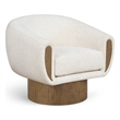 Meridian Furniture Avella Cream Interwoven Fabric Swivel Accent Chair