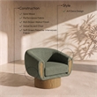 Meridian Furniture Avella Green Interwoven Fabric Swivel Accent Chair