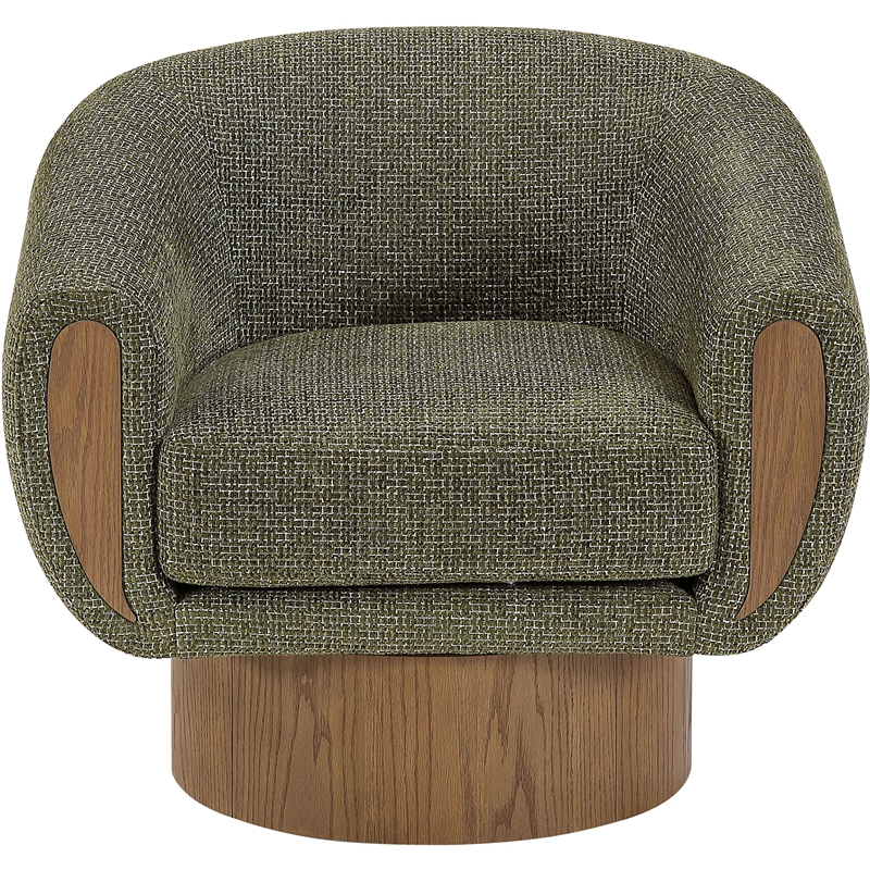 Meridian Furniture Avella Green Interwoven Fabric Swivel Accent Chair