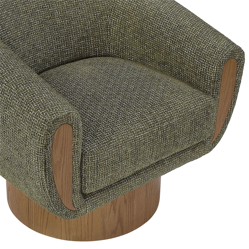 Meridian Furniture Avella Green Interwoven Fabric Swivel Accent Chair