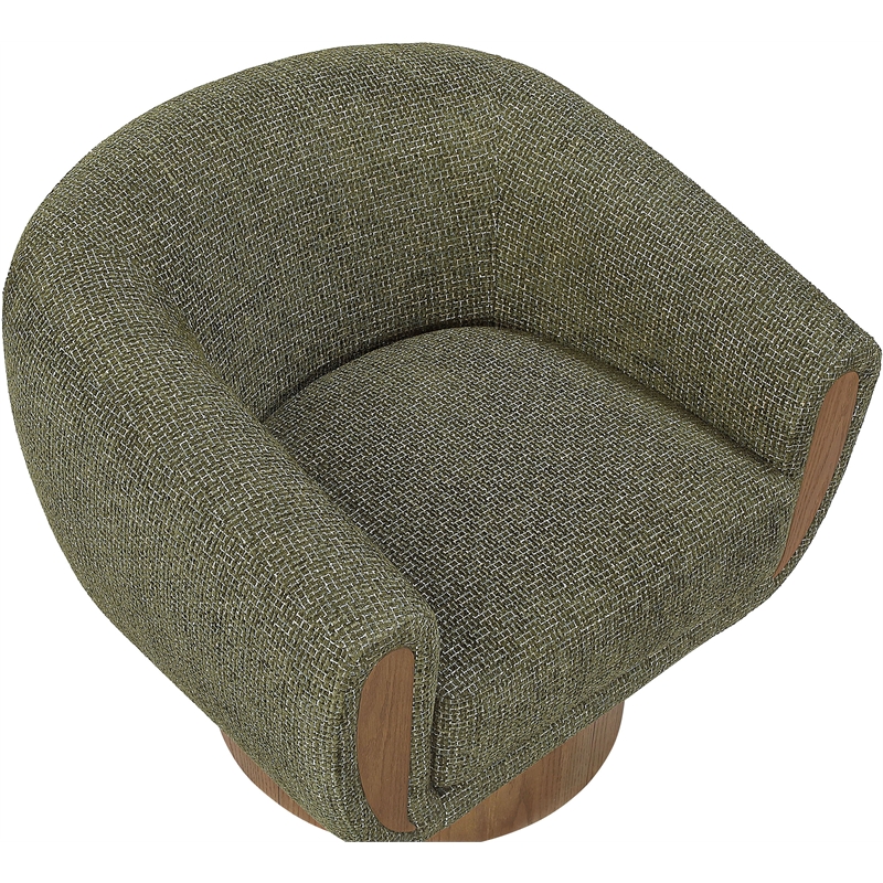 Meridian Furniture Avella Green Interwoven Fabric Swivel Accent Chair