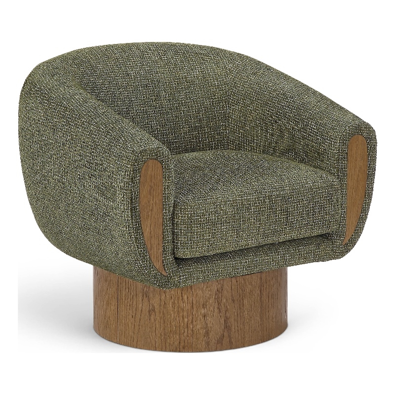 Meridian Furniture Avella Green Interwoven Fabric Swivel Accent Chair