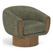 Meridian Furniture Avella Green Interwoven Fabric Swivel Accent Chair