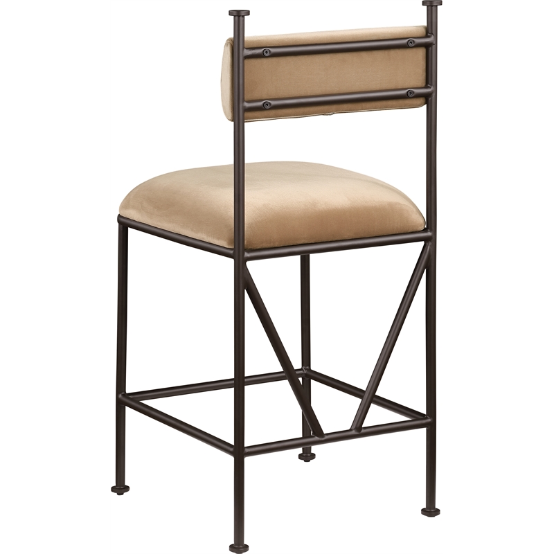 Meridian Furniture Monarch Beige Velvet Upholstered Counter Stool (Set of 2)