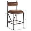 Meridian Furniture Monarch Brown Velvet Upholstered Counter Stool (Set of 2)