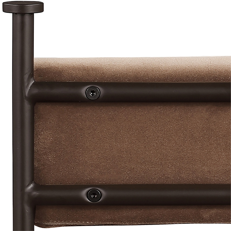 Meridian Furniture Monarch Brown Velvet Upholstered Counter Stool (Set of 2)
