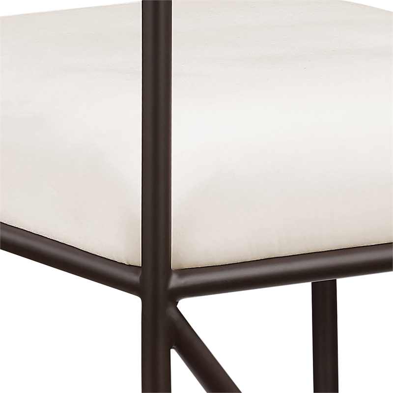 Meridian Furniture Monarch Cream Velvet Upholstered Counter Stool (Set of 2)