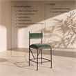 Meridian Furniture Monarch Green Velvet Upholstered Counter Stool (Set of 2)