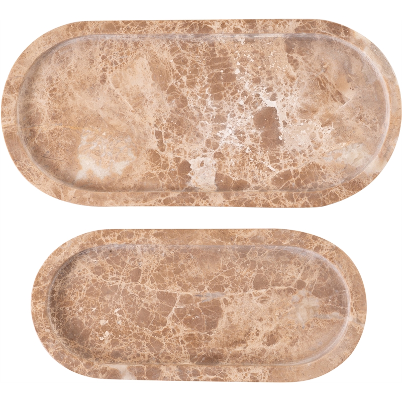 Meridian Furniture Vanta Beige Genuine Marble 2pc. Tray