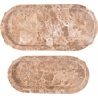 Meridian Furniture Vanta Beige Genuine Marble 2pc. Tray