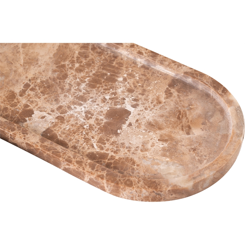 Meridian Furniture Vanta Beige Genuine Marble 2pc. Tray