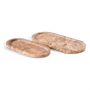 Meridian Furniture Vanta Beige Genuine Marble 2pc. Tray