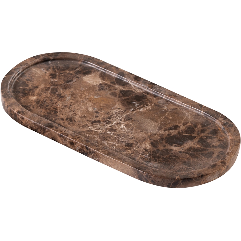 Meridian Furniture Vanta Brown Genuine Marble 2pc. Tray