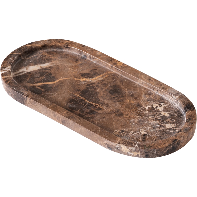 Meridian Furniture Vanta Brown Genuine Marble 2pc. Tray