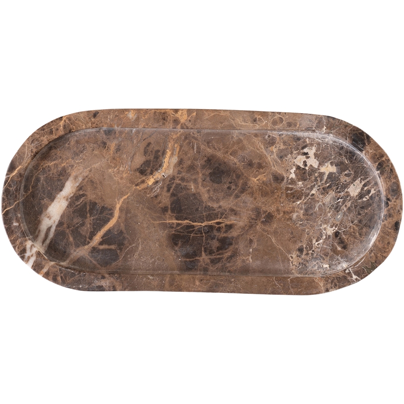 Meridian Furniture Vanta Brown Genuine Marble 2pc. Tray