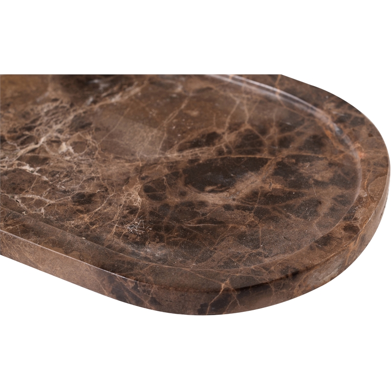Meridian Furniture Vanta Brown Genuine Marble 2pc. Tray