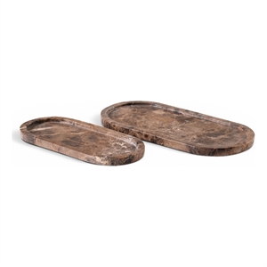 Meridian Furniture Vanta Brown Genuine Marble 2pc. Tray