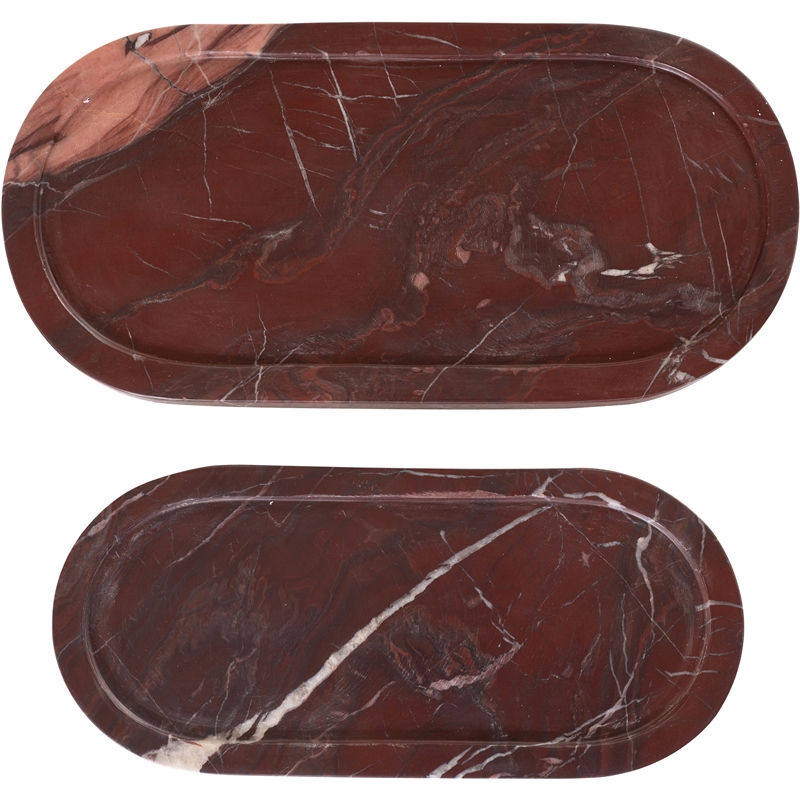 Meridian Furniture Vanta Cherry Genuine Marble 2pc. Tray