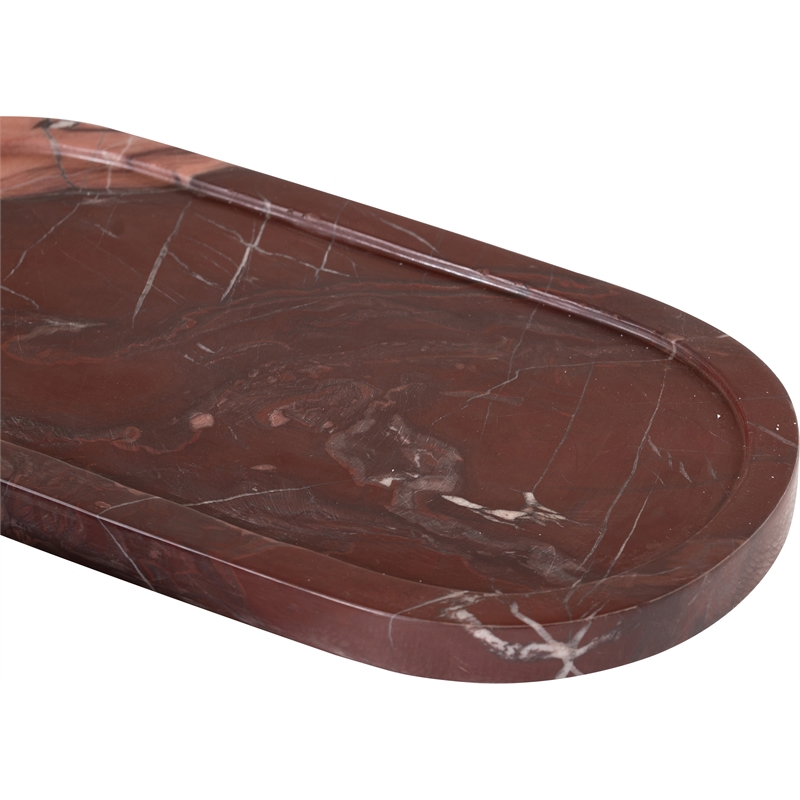 Meridian Furniture Vanta Cherry Genuine Marble 2pc. Tray