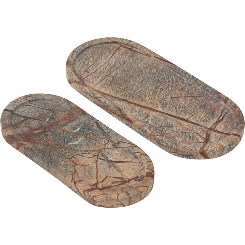 Meridian Furniture Vanta Green Genuine Marble 2pc. Tray