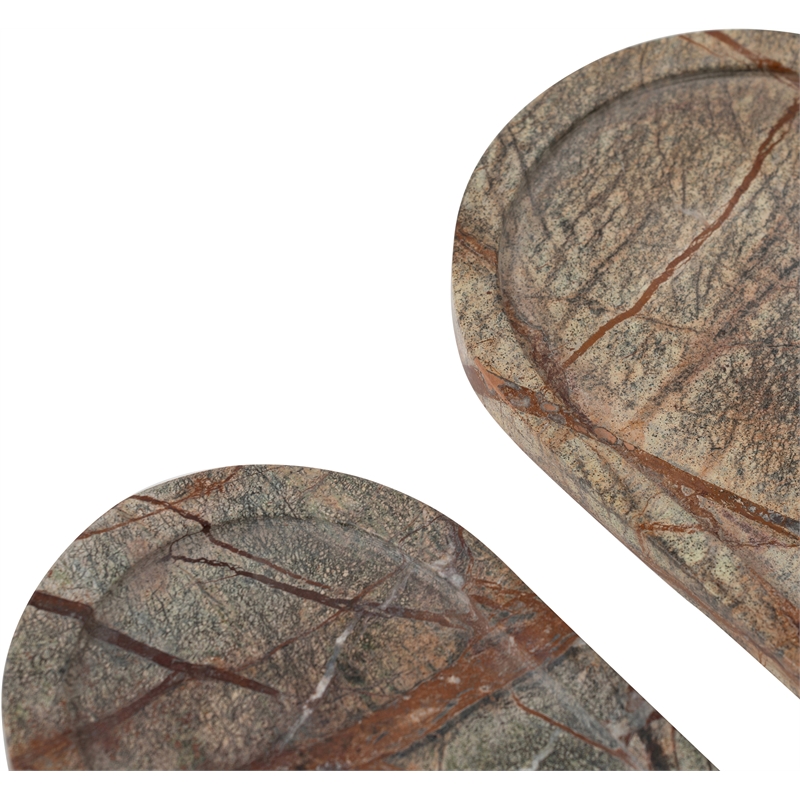 Meridian Furniture Vanta Green Genuine Marble 2pc. Tray