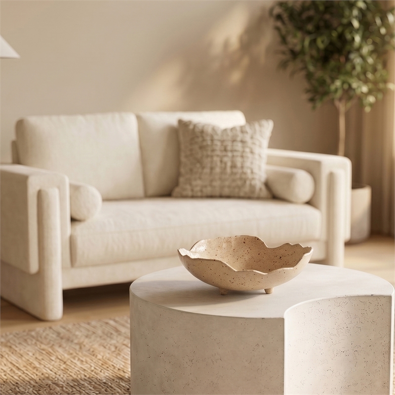 Meridian Furniture Calyx Beige Aluminum Bowl