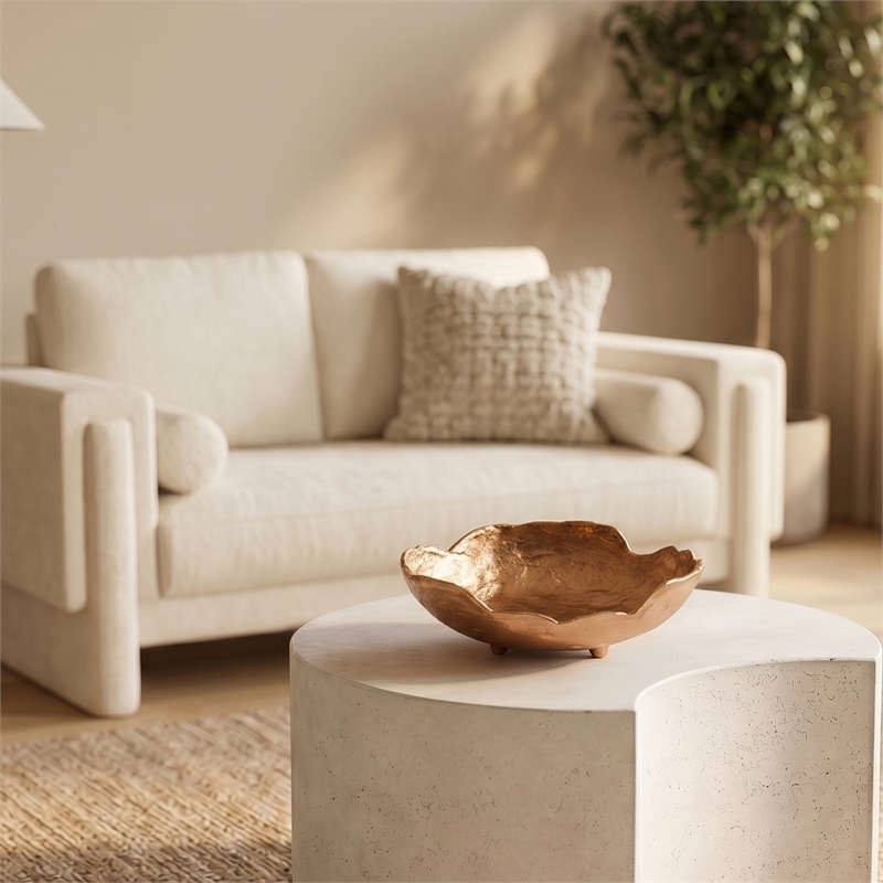 Meridian Furniture Calyx Brass Aluminum Bowl