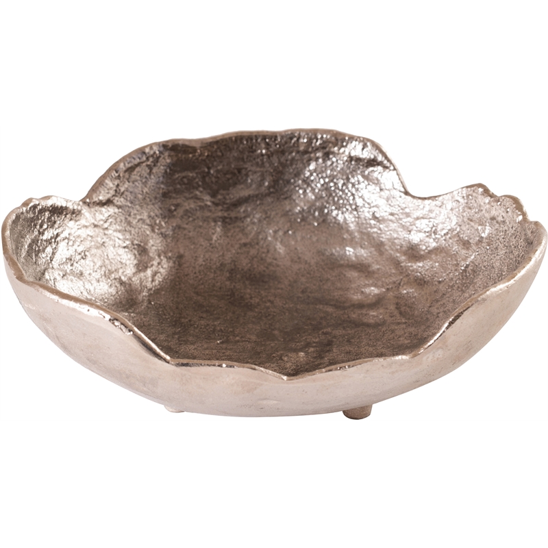 Meridian Furniture Calyx Silver Aluminum Bowl