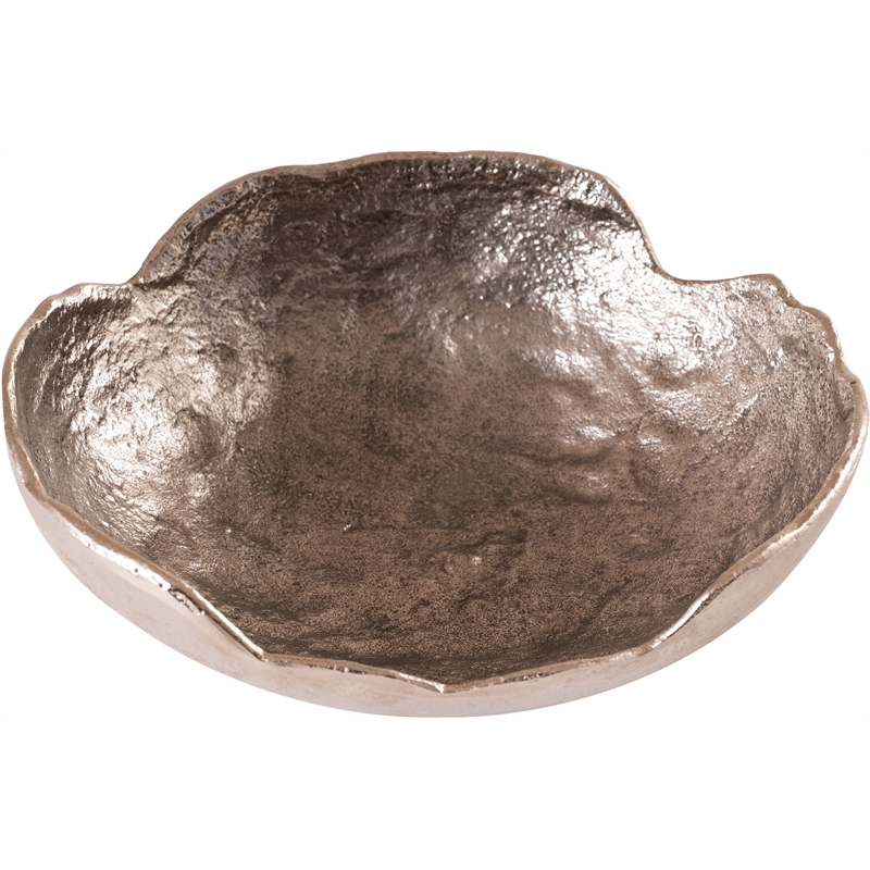 Meridian Furniture Calyx Silver Aluminum Bowl