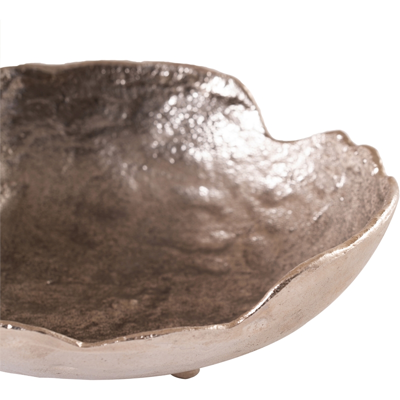 Meridian Furniture Calyx Silver Aluminum Bowl