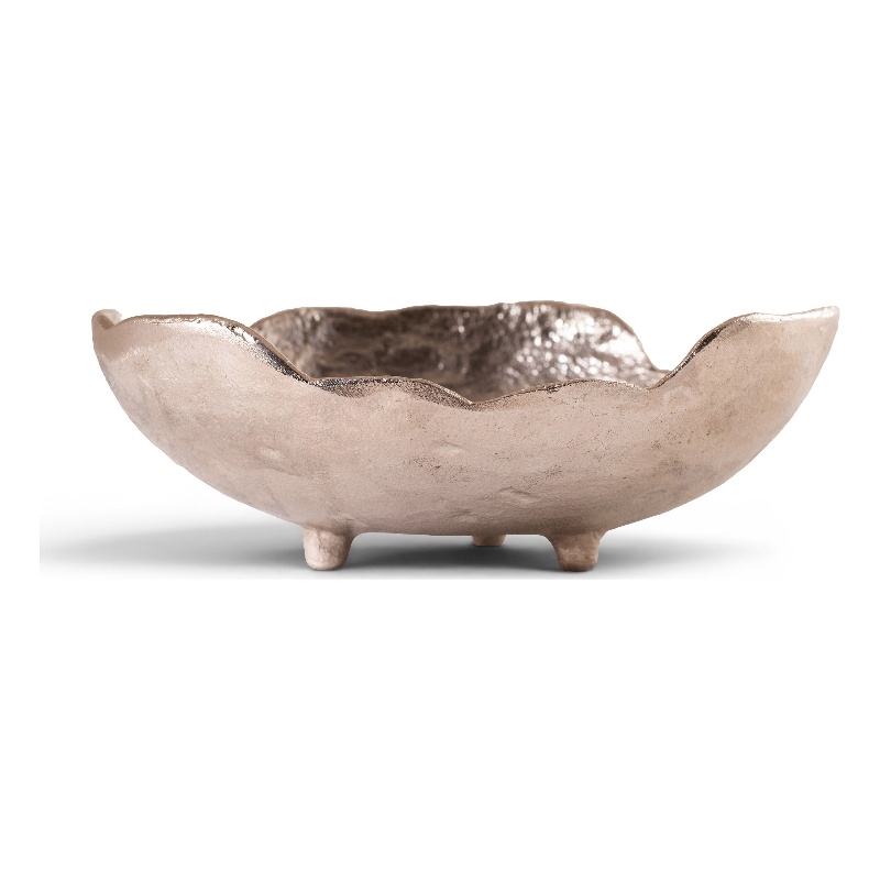 Meridian Furniture Calyx Silver Aluminum Bowl