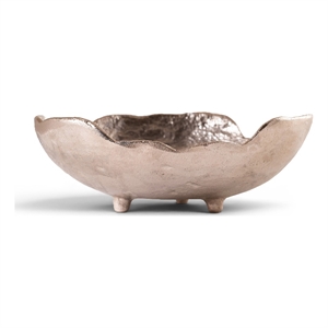 Meridian Furniture Calyx Silver Aluminum Bowl