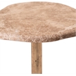 Meridian Furniture Vireo Beige Genuine Marble Top And Aluminum Base Drink Table