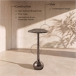 Meridian Furniture Vireo Brown Genuine Marble Top And Aluminum Base Drink Table