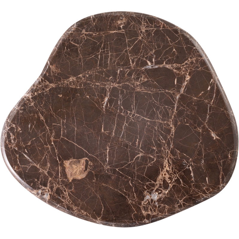 Meridian Furniture Vireo Brown Genuine Marble Top And Aluminum Base Drink Table