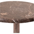 Meridian Furniture Vireo Brown Genuine Marble Top And Aluminum Base Drink Table