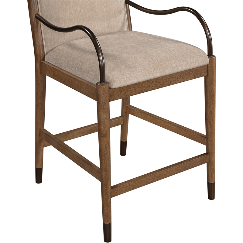 Meridian Furniture Cambria Beige Fabric Counter Stool