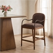 Meridian Furniture Cambria Brown Fabric Counter Stool