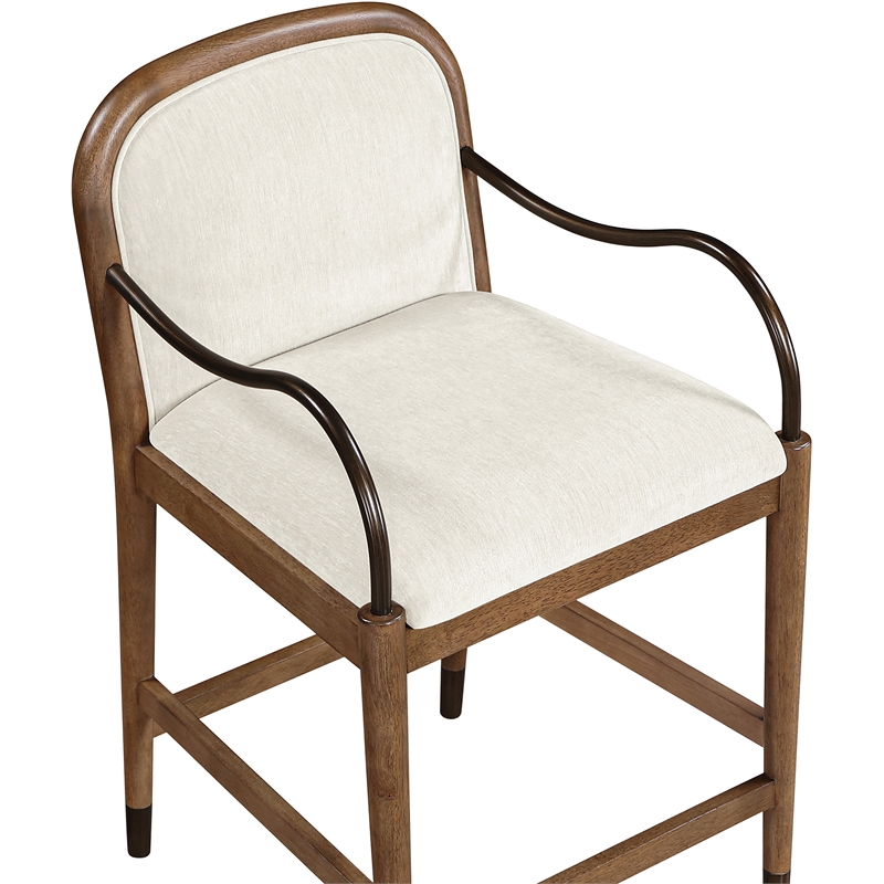 Meridian Furniture Cambria Cream Fabric Counter Stool