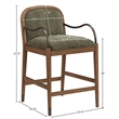 Meridian Furniture Cambria Green Fabric Counter Stool